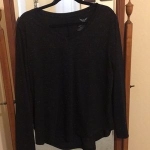 Sparkling black long sleeve shirt